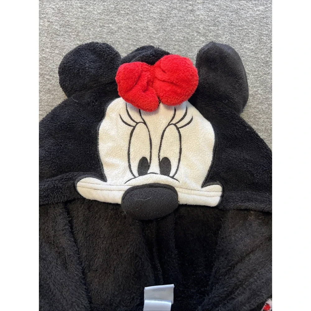 Disney Brand Adult XL Fleece Pajamas Minnie Mouse One Piece Hooded Sleepwear - Picture 7 of 8